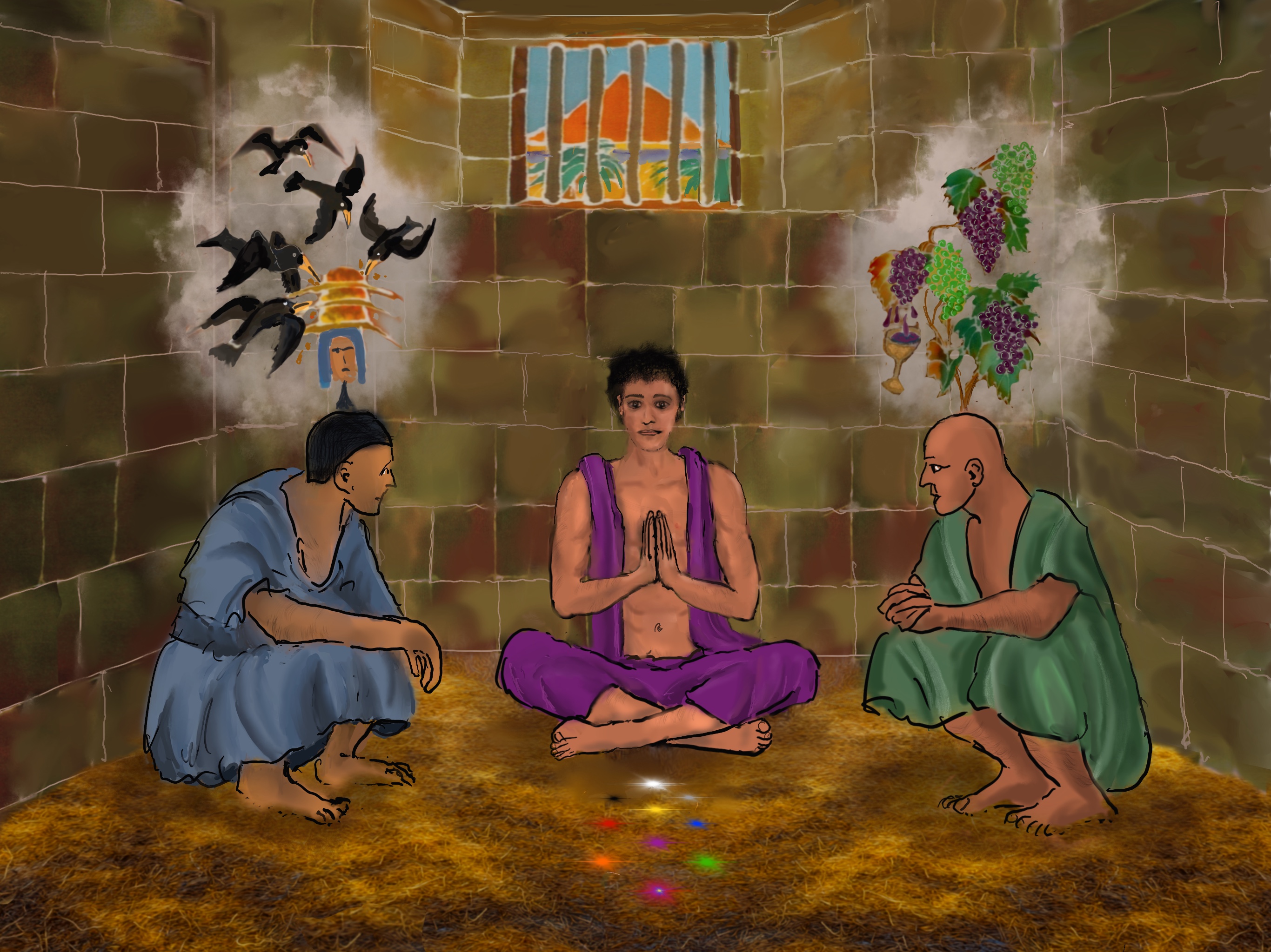 Joseph interprets dreams in prison