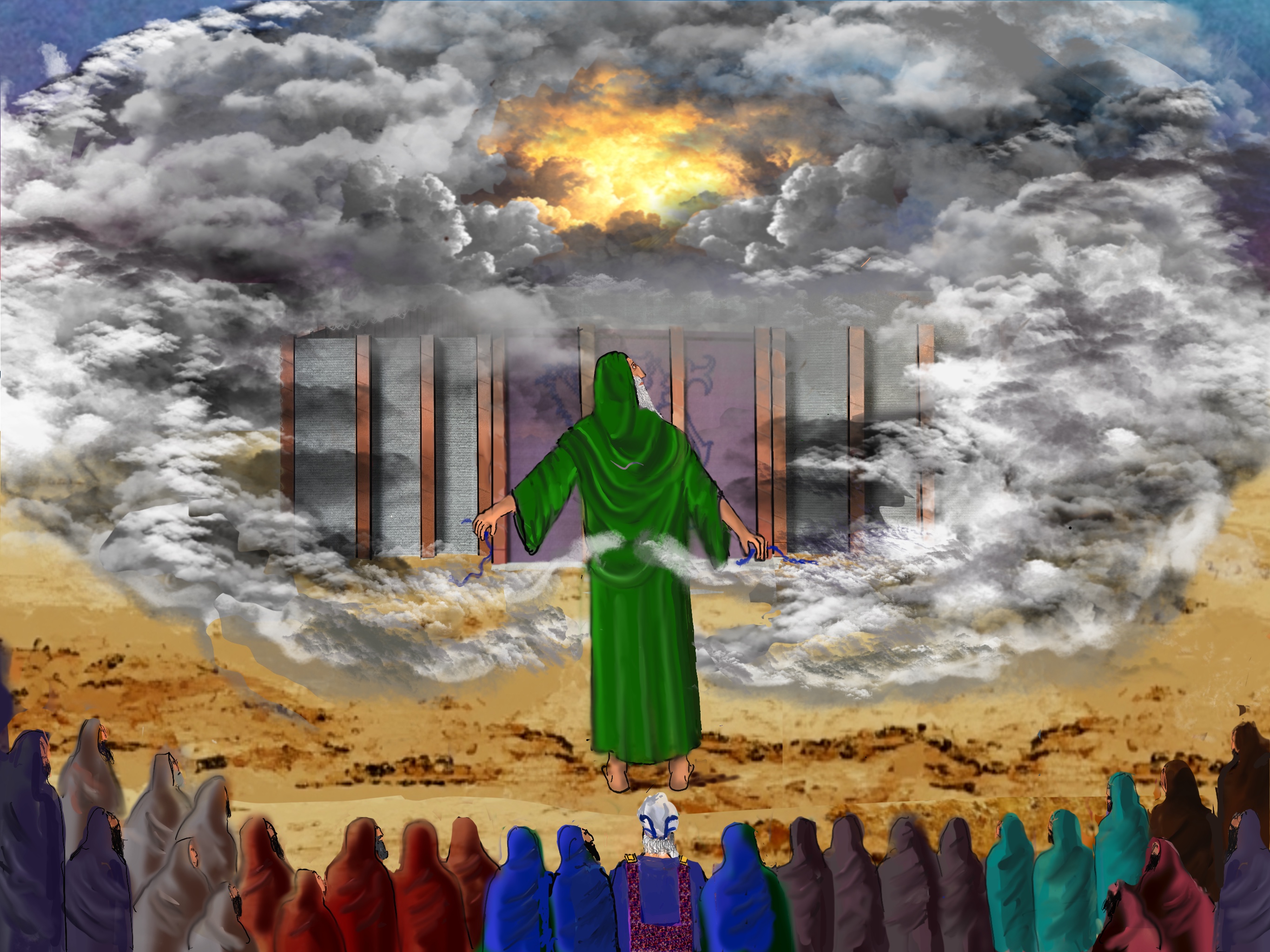 Moses and the tablets in the cloud
